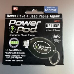 Power Pod Portable Emergency Phone Charger & Cable For android Type C Only‎